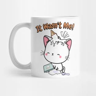 Funny angora cat got caught stealing ice cream Mug